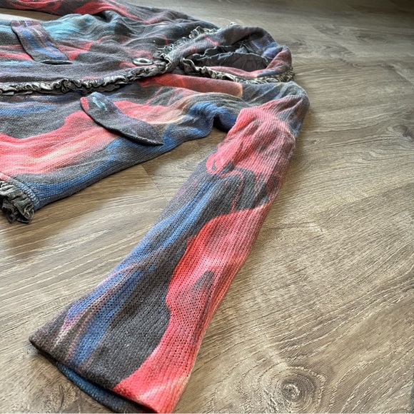 Etouile Du Monde Angora Small/Medium Womens Ruffle Lace Marbled Cardigan Sweater - Picture 7 of 13